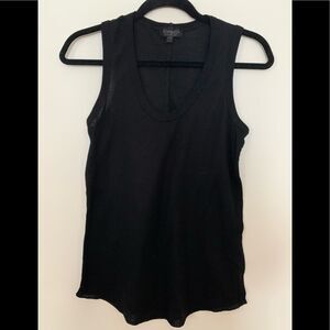 Topshop black sleeveless v-neck top, good condition, size 4